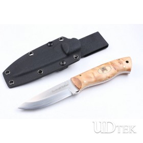 Bushraft.TuRen Lei fat DC53 fixed blade knife with D2 blade and white shadow wood handle UD404410